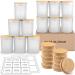 GOTIDEAL 12 Pack 6 OZ Frosted White Candle Jars with Bamboo Lids for Making Candles Supplies Bulk Empty Candle Containers Tins Small Glass Jars for Candle Soy Wax Frosted White 6oz/220ml