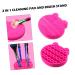 MERRYHAPY 2-in-1 Makeup Brush Holder & Scrubber | Cleaning Mat & Pad Rack | 11x10cm Rosy | International Shipping - Buy Online on GoSupps.com