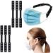 6 pieces of mask band extension adjustable ear iron extension reduces stress and pain ear protection wearing masks suitable for women men children (black)