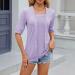 Shop Stylish Women's Winged Sleeve Summer Tank Tops | Casual Loose Cotton T-Shirts in Oversized Long Purple - Buy Online on GoSupps.com