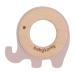 Bo Baby's ONLY - Beißring Elefant - Greifling Baby - offers many advantages - child -proof bite toys - wood and high -quality silicone - from 0 months - old pink