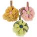 3pcs Flower Bath Ball Mesh Pouf Bath Scrunchies Luffa Colorful Exfoliating Body Scrubber Shower Sponge Shower Accessories Shower Body Scrubbers Back Scrubber Clean Puffs Child Pe
