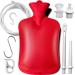 2 L Enema Bag Coffee Enema Bag Kit with 5.0 ft. Long Silicone Hose 2 Multi-Size Reusable Tips Controlable Water Flow Valve- Coffee Shower Douche & Home Adult Enema Kit(RED) Basic Version