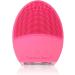 Silicone Ultrasonic Facial Cleansing Brush & Massager - Rechargeable & Waterproof Sonic Electric Exfoliator for Anti-Aging (Rose) - Buy Online on GoSupps.com
