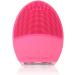 Facial Cleansing Brush and Face Massager Silicone Ultrasonic Vibrating Facial Brush Waterproof Rechargeable and Sonic Electric Face Cleansing Exfoliator for Anti-Aging (Rose)