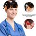Nurse Scrub Cap Sea Wave Blue Pattern with Buttons & Bow Hair Scrunchie | Adjustable Working Cap for Long Hair | Multicolored - Buy Online on GoSupps.com