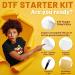 KASYU DTF Transfer Powder Film Kit - All-in-1 DTF Starter Kit for Sublimation Printer - 8.8oz White Hot Melt Adhesive & 15 Iron-on Transfer Paper - Fabric DTF Starter Kit - Buy Online on GoSupps.com