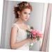 WOFASHPURET 1Pc double hair comb Wedding Crystal Hair Comb Bridal Hair Combs wedding jewelry for bridesmaids crystal hair chain hair pin jewelry French rhinestones flowers Miss white - Buy Online on GoSupps.com