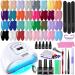 JODSONE Gel Nail Polish Kit with UV Light for Nail 32 Colors Soak Off Nail Gel Polish Set Manicure Accessory Tools Lamp Gel Nail Kit for Nail Art Manicure Salon DIY and Home Classic color A1A