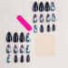 False nails nail art ins style wear nails medium almond nail piece finished product color smudge starry sky nail art piece false nail patch 1 count (Pack of 1) - Buy Online on GoSupps.com