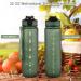Navue 1L Sports Water Bottle with Straw & Time Markings - BPA-Free Tritan for Fitness Cycling Camping & Running - Pink Blue & Dark Green Options - Buy Online on GoSupps.com