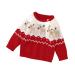 mimixiong Baby Christmas Jumpers Knitted Long Sleeve Sweater Outfits Reindeer Clothes Red 0-6 Months