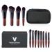 Velony Vacay Makeup Brushes Set 12 Pcs Mini Travel Makeup Brush Set with Case Travel Brush Set for Loose powder Contour Blush Concealer Eyeshadow Brow Brushes Tool Kit 12 Pieces