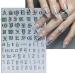Old English Nail Stickers - 8 Sheets Holographic 3D Alphabet Decals for DIY Manicure | Self-Adhesive Nail Art Supplies | Nail Design for Women & Girls - Buy Online on GoSupps.com