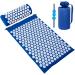 Acupress toweratte & pillow set/acupunctive mat Spike yoga mat for massage wellness relaxation and tension relaxation muscles relaxation after sport recovery - with carrying bag blue