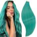 Runature Teal Tape in Extensions Real Hair Bunt 55cm Remy Tape Hair Waring Real Hair Teal Invisible Tape In Real Hair Extensions 25g 10 Stuck 55cm TP#TEAL