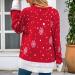 Elegant Women's Christmas Sweater - Reindeer Knitting Pattern Round Arm Winter Knitwear - Size 11 Red - Buy Online on GoSupps.com