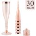 Rose Gold Plastic Champagne Flutes - 30 Pack, 6.5 Oz, Disposable Toasting Glasses for Wedding Party - Gold Glitter Plastic Mimosa Glasses - Pink Cups - Buy Online on GoSupps.com