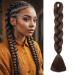 Silk-co 24inch Jumbo Braids Hair Afro Braiding Hair Extensions Ombre Silky Synthetic Heat Resistant 100g-Medium Brown 24 Inch Medium Brown