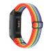 YONWORTH Adjustable Elastic Nylon Watch Band Compatible with Fitbit Charge 4/Charge 3/SE Bands, Stretch Breathable Nylon Sport Solo Loop Strap Soft Replacement Wristband for Women Men Rainbow Multicolor