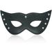JIAHAO Cat Face Blindfold Sleep Mask - Soft Padded PU Leather Eye Cover for Flirting and Restful Sleep in Black - Buy Online on GoSupps.com
