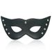 JIAHAO Blinder Soft Padded PU Leather Blindfold Eye Cover Sleep Flirting cat face mask Black