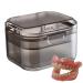 Hongjingda Prosthesenbad |Prohesese cleaning case prosthesis box with sieve night cleaner prosthesis bath box for retainers mouth protection wrong teeth black