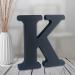 AOCEAN 4 Inch Black Wood Letters  Unfinished Wood Letters for Wall Decor Decorative Standing Letters Slices Sign Board Decoration for Craft Home Party Projects (K)
