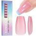 TOMICCA Short Coffin Nail Tips 180PCS Soft Gel Nails Tips 3 in 1 Base Coat Coverage No Filed pre-colored Press on nail tips Matte Full Coverage Nail Tips for Nail Art Extensions15 sizes-Light Pink Short Coffin- pink