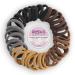 100 Soft Thick Seamless Cotton Hair Ties Ponytail Scrunchies Set - No Damage, Crease-Free Hair Accessories for Women, Girls, and Kids - Brunette Brown Collection - Buy Online on GoSupps.com