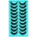 10 Pairs Clear Band Russian Volume Fluffy Strip Lashes - Wispy D Curly False Eyelashes for a Natural Look | Shop Internationally - Buy Online on GoSupps.com