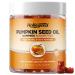 HOLLEGEND Pumpkin Seed Oil Gummies with Saw Palmetto, Pumpkin Seed Oil Extract for Hair Growth & Prostate Health, Cold-Pressed Supplements for Women Men, Vegan, Sugar Free, Lemon, 60 Chewable