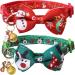 Lamphyface Christmas Cat Collar Breakaway with Bow Tie and Bell for Kitty Adjustable Safety Red+Green