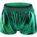 Duohropke Men's Metallic Shine Shorts | Leather Optics Glitter Swim Trunks | Stylish Beach & Gym Wear in Green - Buy Online on GoSupps.com