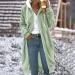 Hanxiulin Mint Green Fleece Jacket for Women | Plush Oversized Cozy Hoodie | Elegant Warm Art Fur Coat - Buy Online on GoSupps.com