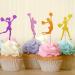 Cheerleaders Cupcake Toppers Gymnast Girl Cake Decor Colorful Glitter Cake Decorations for Baby Shower Cheer Team/Gym Theme Birthday Party Supplies - 24pcs - Buy Online on GoSupps.com