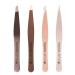 HD Combination Tweezers 4-Piece Set - Precision Rose Gold Beauty Tools for Effortless Grooming | International Shipping Available - Buy Online on GoSupps.com