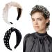 Litthing Pearl Velvet Wide Headband with 2 Pack - Black + Beige - Buy Online on GoSupps.com