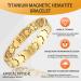 Pure Titanium Men's Magnetic Bracelet w/ Double Powerful Magnets - Gold Finish - Buy Online on GoSupps.com