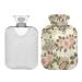 Hot Water Bottle 2L with Cover Vintage Newspaper Roses Hot Water Bag for Pain Relief Hand Feet Warmer Winter