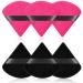 Auauy 6 PCs triangle makeup powder quaste face sponge powder puff washable reusable makeup sponge wet dry make -up tool for loose powder or foundation rouge (3schwarz + 3rosenrot) 3 black + 3 rose red