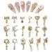Dangle Nail Charms 18PCS Luxury Heart Flower Moon Butterfly Pearl Bow Nail Gems 3D Gold Silver Alloy Metal Nail Rhinestones and Gems Nail Jewelry for Nail Art Design Decoration (Gold & Silver)