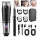 Bwaliffury Professional Hair Trimmer Beard Trimmer Hair Trimmer Nose Hair Trimmer 2 in 1 Men's Hair Trimmer Men's T-shaped Trimmer USB Rechargeable Waterproof LED Display (Black)