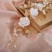BERYUAN Women White Flowers Gold Leaf Pearls Rhinestone Wedding Headband Leaf Flower Wedding Hair Vine Pearls Crystal Rhinestone Gold Bride Headband for Brides Bridesmaid (gold) - Buy Online on GoSupps.com