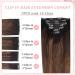 Vlasy 14 Inch Clip in Hair Extensions T2/6+2# - Seamless Natural Thick Weft Human Hair Extensions for Women - 7 Pieces Real Human Hair Clips - Buy Online on GoSupps.com