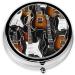Color Acoustic Guitars Round Pill Box - 3 Compartment Mini Decorative Travel Organizer for Vitamins & Medicine - Buy Online on GoSupps.com