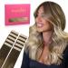 If -of -hearted tape extensions real hair ombr walnut brown to ash brown and blonde blonde 10pcs tape in extensions real hair 30g 55cm invisible hair extension real hair invisible smooth packing 55cm 30g 10PCs #3/8/613 ombr walnut brown to ash brown and b