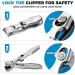 Premium Toenail Clippers for Men & Seniors | No Splash Nail Clippers with Catcher | Wide 17mm Opening for Thick Nails - Mess Free Design - Buy Online on GoSupps.com