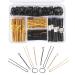 Dadabig 320 pieces of hair clips and u hairpin contains 100 bobby pin hair clips + 100 u hair clip + 120 rubber bands with 1 transparent storage boxes for children girls women (gold & black)