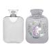 Hot Water Bottle 2L with Cover Cartoon Unicorn Hot Water Bag for Pain Relief Hand Feet Warmer Winter